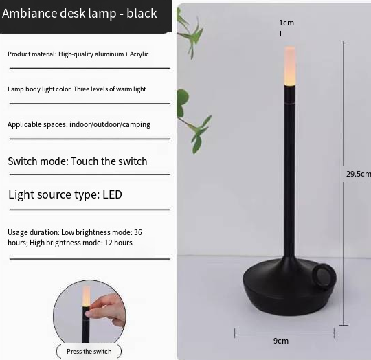 Glow Modern Minimalist LED Vintage Candle Table Lamp