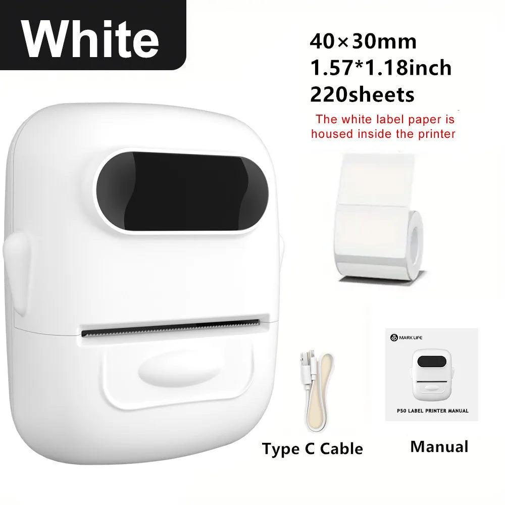 Glow Marklife P50 Portable Thermal Printer Suitable For Small Business Home Office Mini Wireless Label Sticker Machine For Smartphone