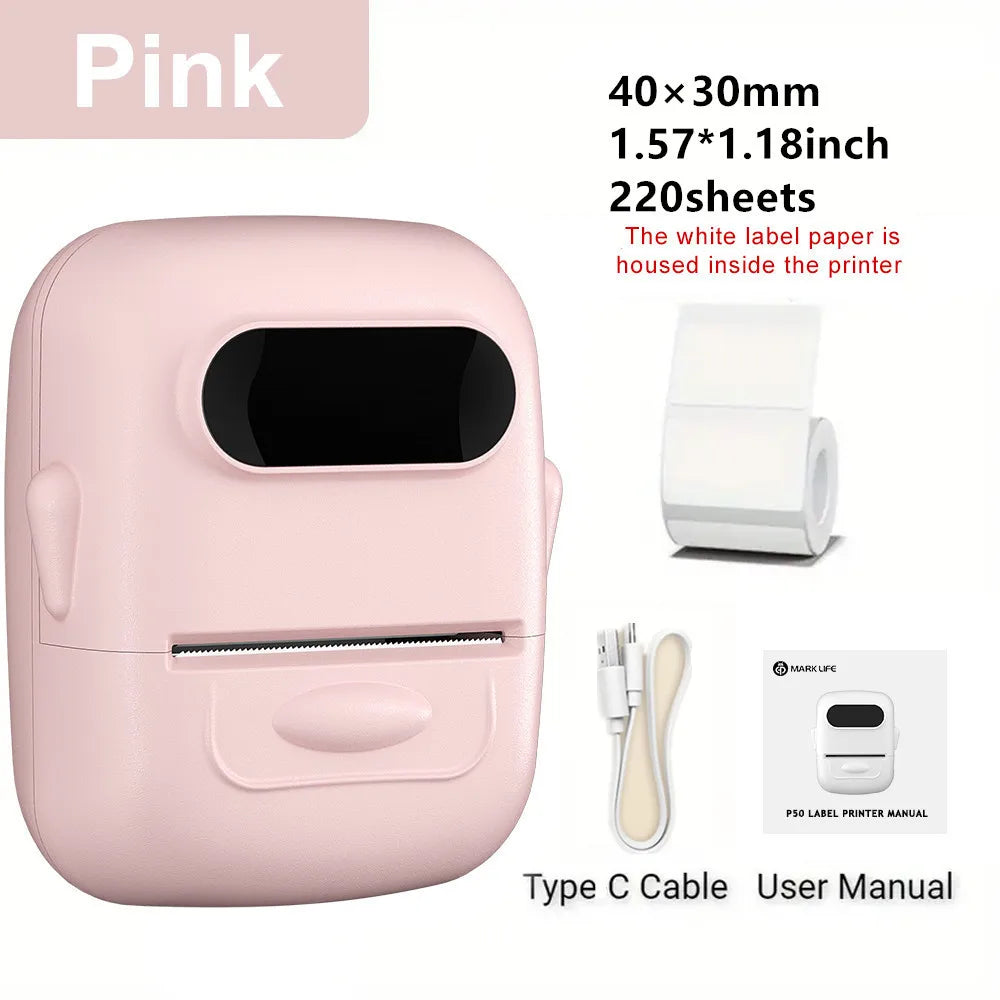 Glow Marklife P50 Portable Thermal Printer Suitable For Small Business Home Office Mini Wireless Label Sticker Machine For Smartphone