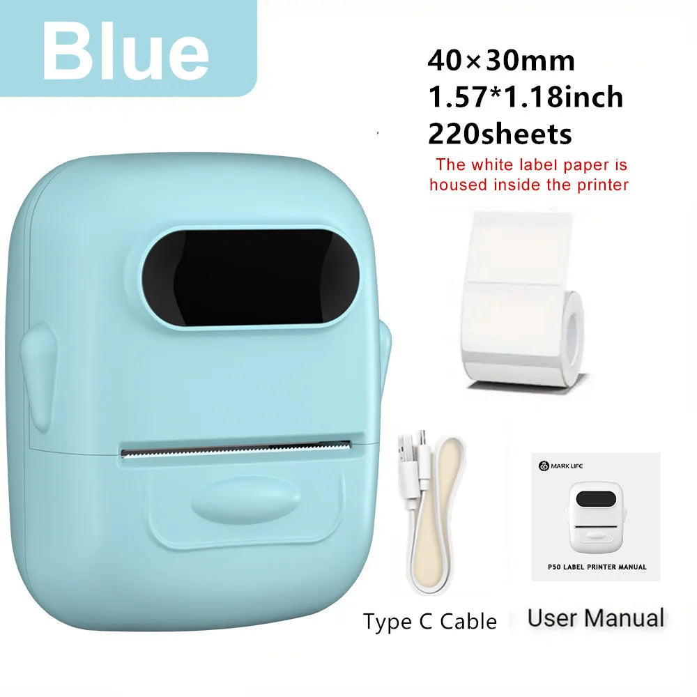 Glow Marklife P50 Portable Thermal Printer Suitable For Small Business Home Office Mini Wireless Label Sticker Machine For Smartphone