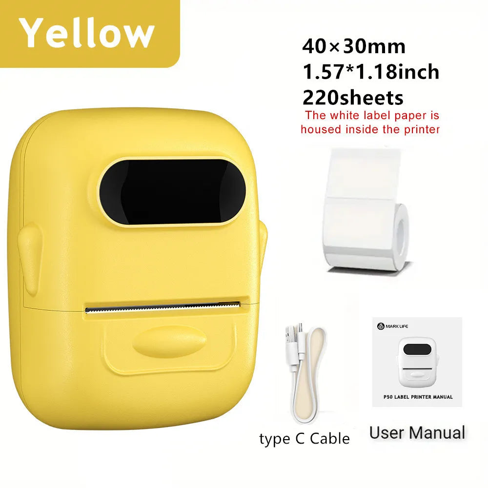 Glow Marklife P50 Portable Thermal Printer Suitable For Small Business Home Office Mini Wireless Label Sticker Machine For Smartphone