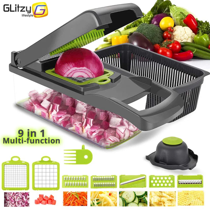 Glow Vegetable Chopper Multifunctional Grater Cutter Kitchen Accessories Manual Fruit Slicer Potatos Shredders Cheese Onions Slicers