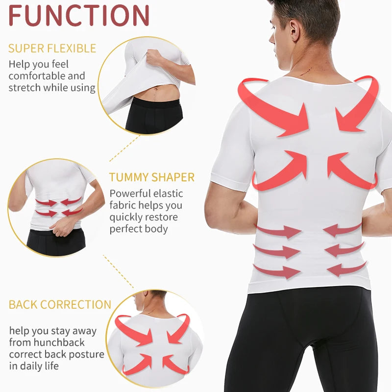 Glow Men Slimming Body Shaper Belly Control Shapewear Man Shapers Modeling Underwear Waist Trainer Corrective Posture Vest Corset