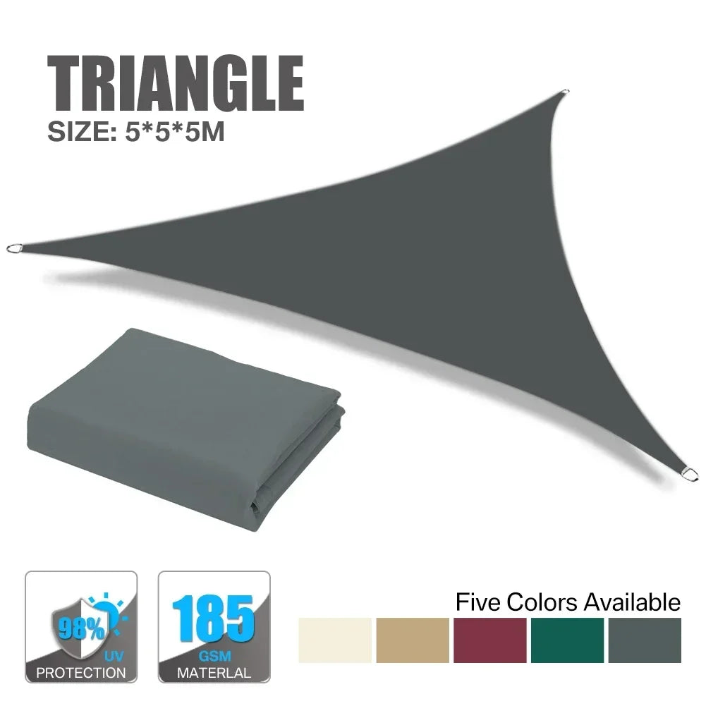 Waterproof Oxford Gray Square Rectangle Shade Sail Garden Terrace Canopy Swimming Sun Shade Outdoor Camping Yard Sail Shelter
