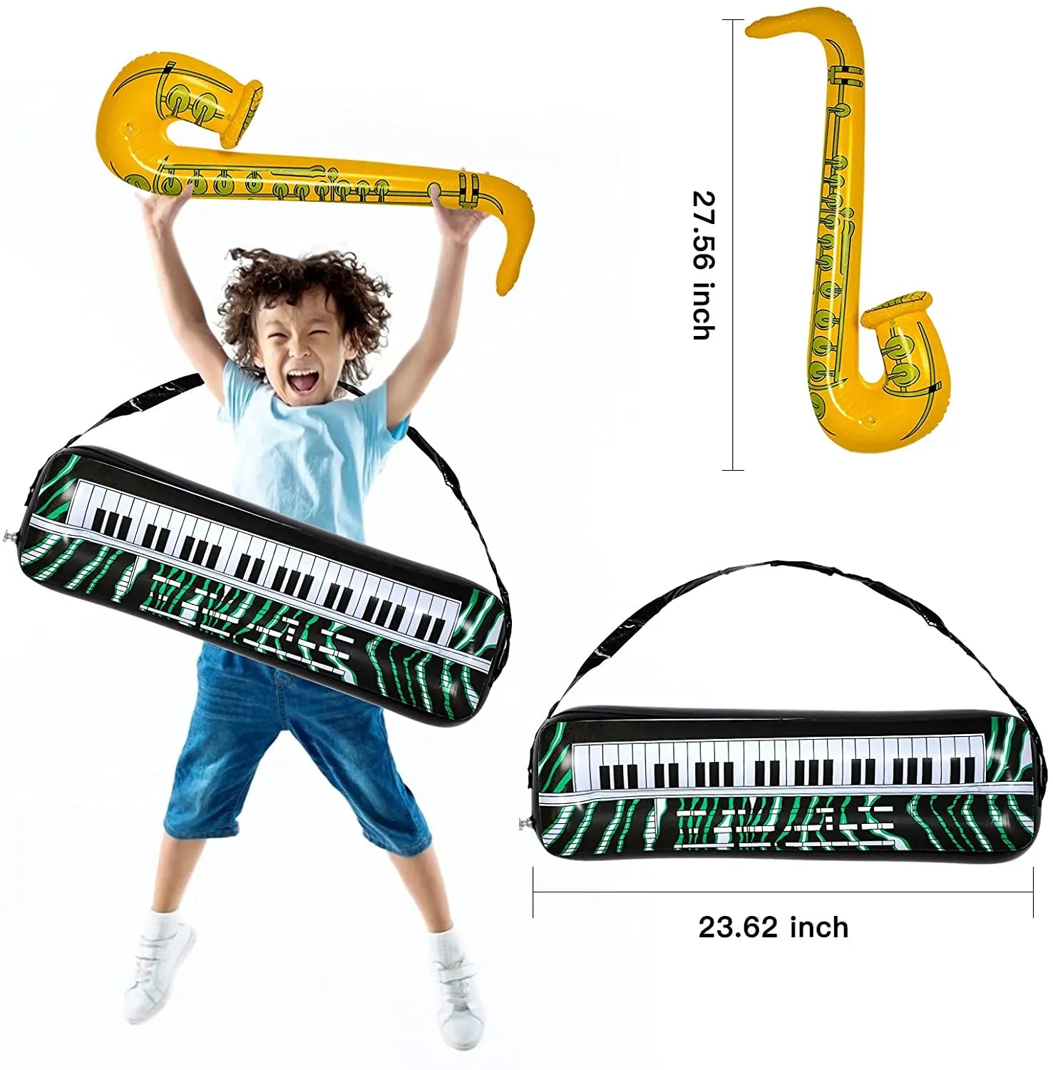 Glow PVC Guitar Microphone Balloon Rock Star Inflatable Musical Note Piano Balloons instrument Kids Adult Toys 80s 90s Party Supplies