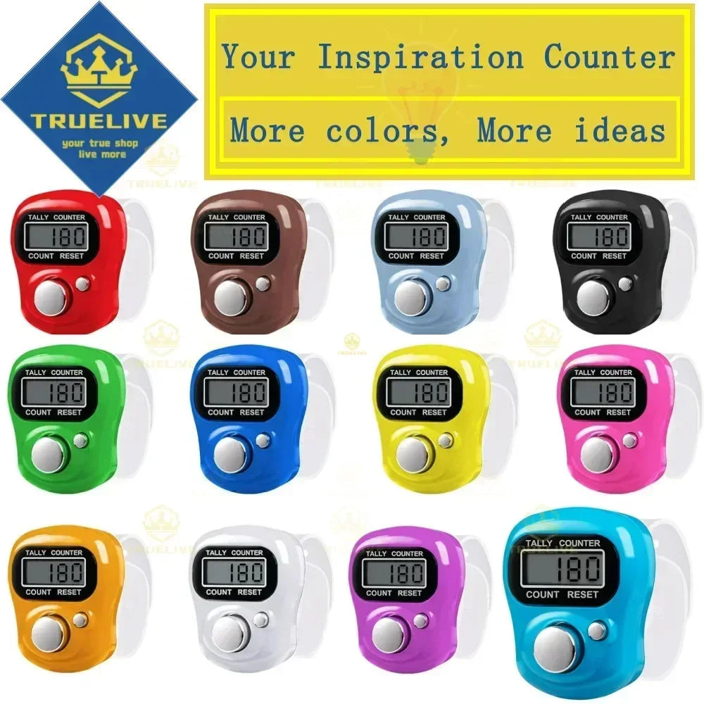 Glow Mini Electronic Finger Counter Hand Tally Clicker Counter Ring Digital Counters Knitting Row Counter