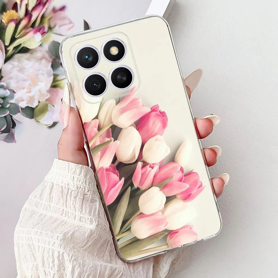 Glow For Cover Huawei Honor X8c 4G HonorX8c X8 C Phone Case Colorful Flower Butterfly Lxuru Women Fashion Soft Silicone Clear Etui