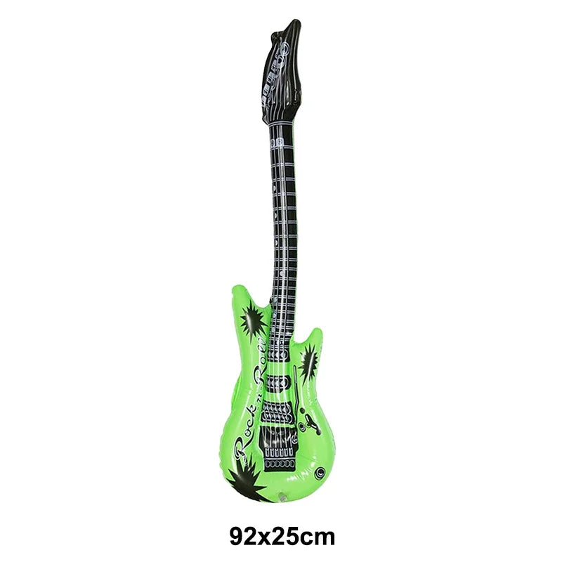 Glow PVC Guitar Microphone Balloon Rock Star Inflatable Musical Note Piano Balloons instrument Kids Adult Toys 80s 90s Party Supplies