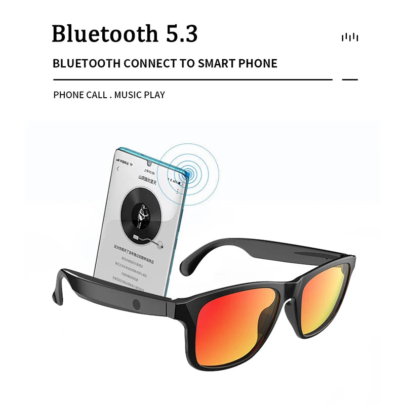 Glow Smart Glasses Bluetooth 5.3 Earphone Wireless Headset Sunglasses Headphone UV400 Touch Contrl Calling Music Anti-Blue Eyeglasses