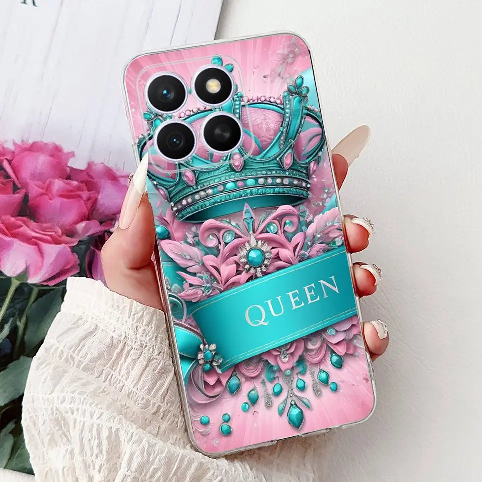 Glow For Cover Huawei Honor X8c 4G HonorX8c X8 C Phone Case Colorful Flower Butterfly Lxuru Women Fashion Soft Silicone Clear Etui
