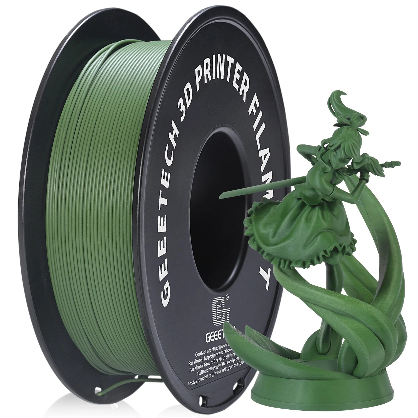 Glow Geeetech 1kg 1.75mm Matte PLA 3D Printer Filament Vacuum Packaging Overseas Warehouses A variety of Colors Fast Ship