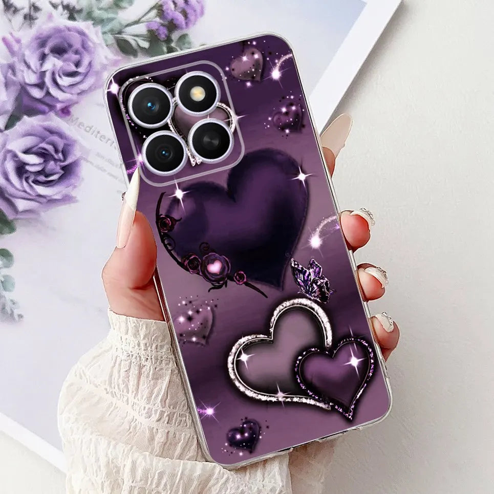 Glow For Cover Huawei Honor X8c 4G HonorX8c X8 C Phone Case Colorful Flower Butterfly Lxuru Women Fashion Soft Silicone Clear Etui