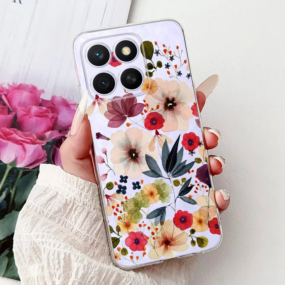 Glow For Cover Huawei Honor X8c 4G HonorX8c X8 C Phone Case Colorful Flower Butterfly Lxuru Women Fashion Soft Silicone Clear Etui