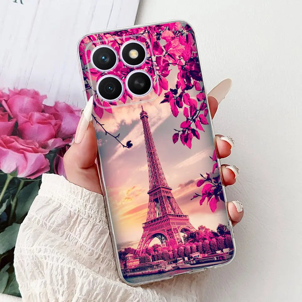 Glow For Cover Huawei Honor X8c 4G HonorX8c X8 C Phone Case Colorful Flower Butterfly Lxuru Women Fashion Soft Silicone Clear Etui