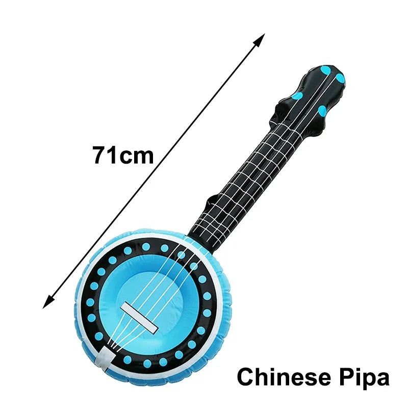 Glow PVC Guitar Microphone Balloon Rock Star Inflatable Musical Note Piano Balloons instrument Kids Adult Toys 80s 90s Party Supplies