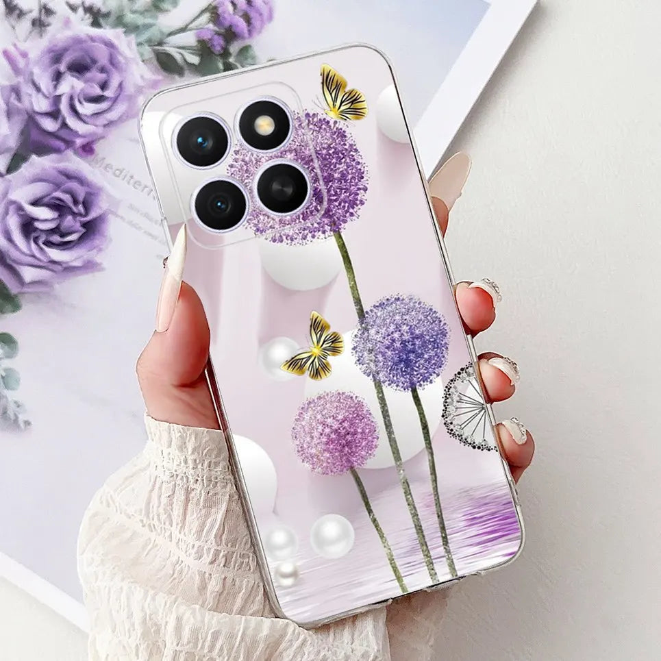 Glow For Cover Huawei Honor X8c 4G HonorX8c X8 C Phone Case Colorful Flower Butterfly Lxuru Women Fashion Soft Silicone Clear Etui