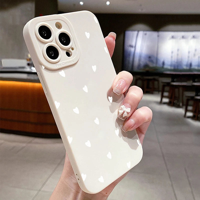 Glow Case For iPhone 17 Cases iPhone 16 Cases Cute Little Hearts Print Phone Case For iPhone 15 Plus 14 Pro Max 12 11 13 17E 17 Cover