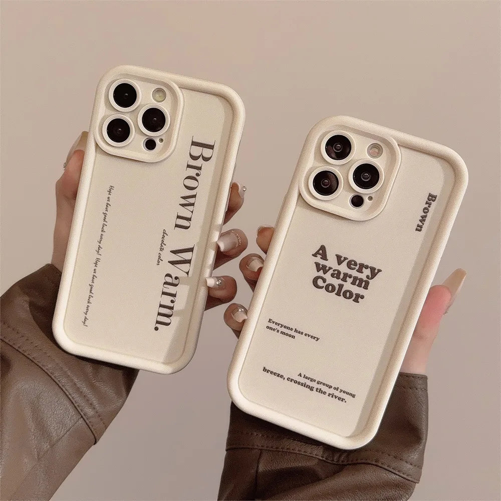 Glow Aesthetic Letter Pattern Phone Case For iPhone 16 15 14 13 12 11 Pro Max X XR XS Max 8 7 Plus SE 2020 Silicone Shockproof Cover