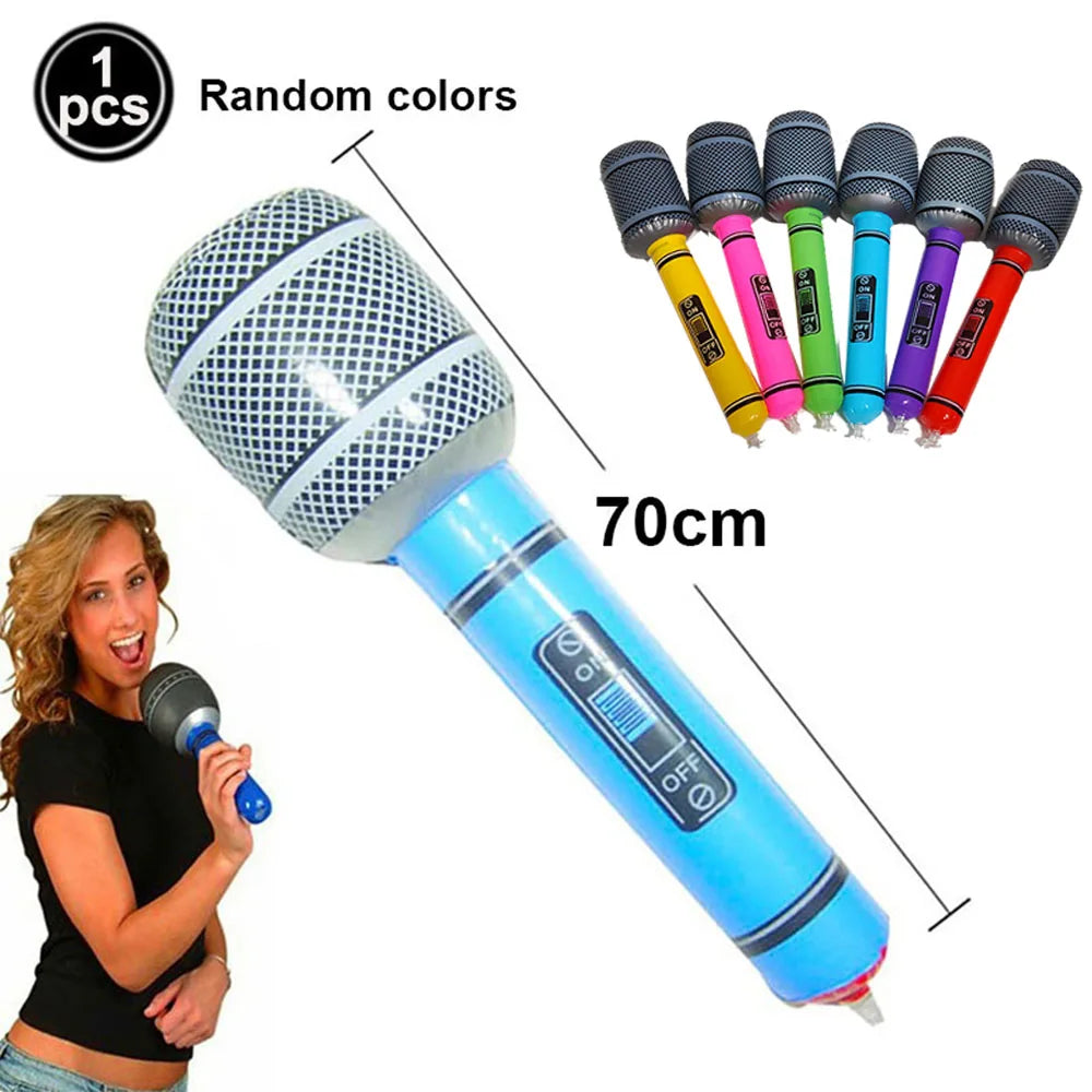 Glow PVC Guitar Microphone Balloon Rock Star Inflatable Musical Note Piano Balloons instrument Kids Adult Toys 80s 90s Party Supplies