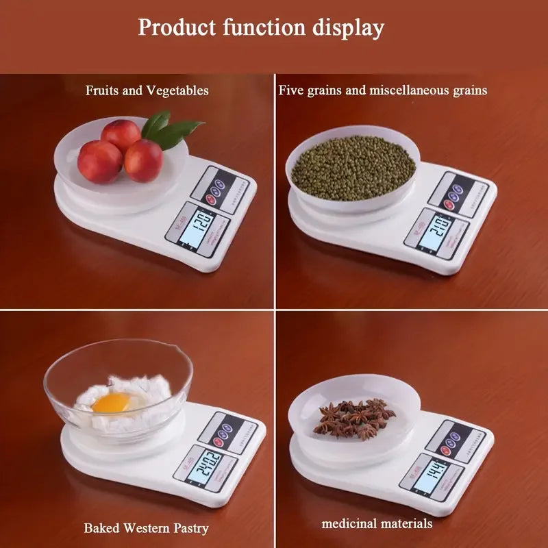 Glow Digital Kitchen Scale 10kg/1g Precise Food Balance Electronic Scale LCD Display Portable Digital Scales Kitchen Accessories