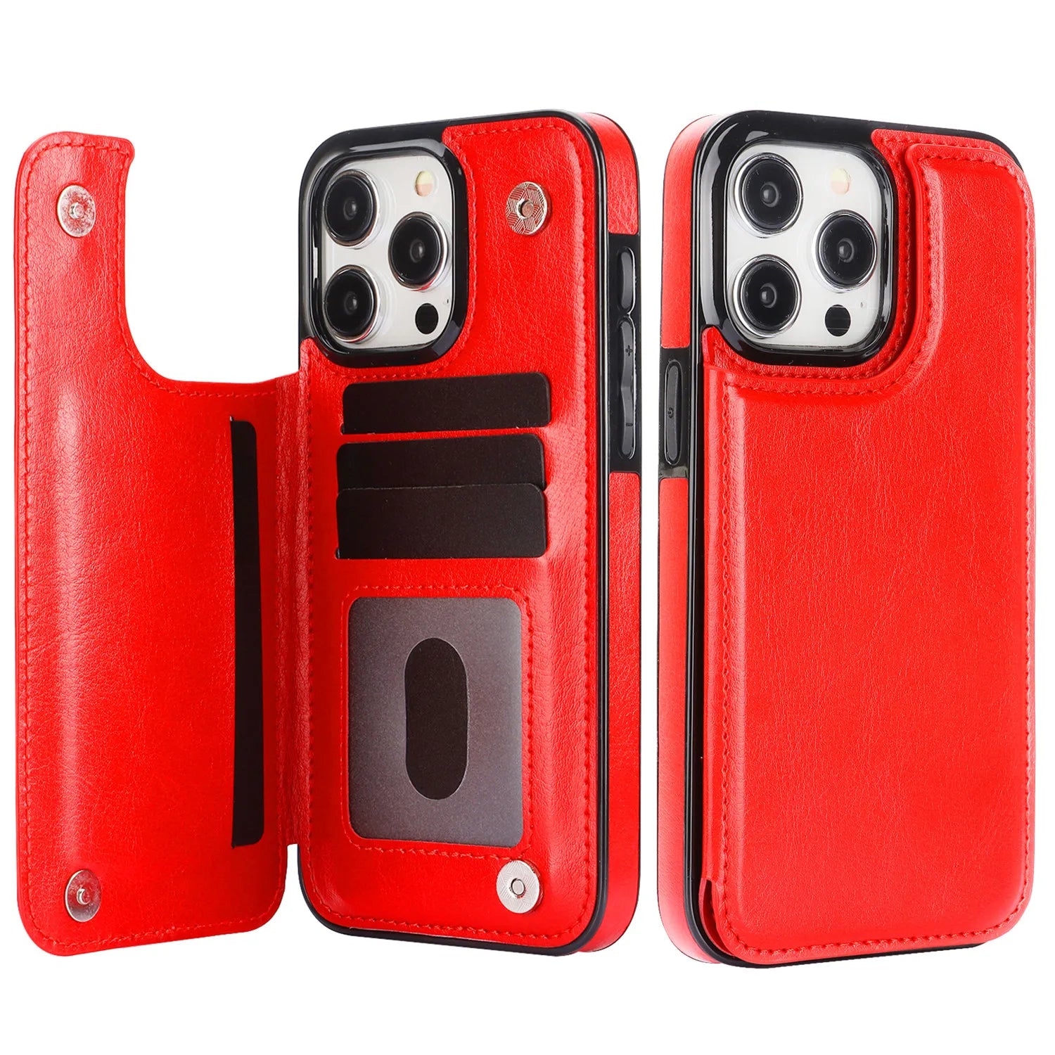Glow Flip PU Leather Phone Case for IPhone 13 12 Mini 17 Air 16E 16 15 Plus 14 11 Pro Max Wallet with Card Holder Shockproof Cover