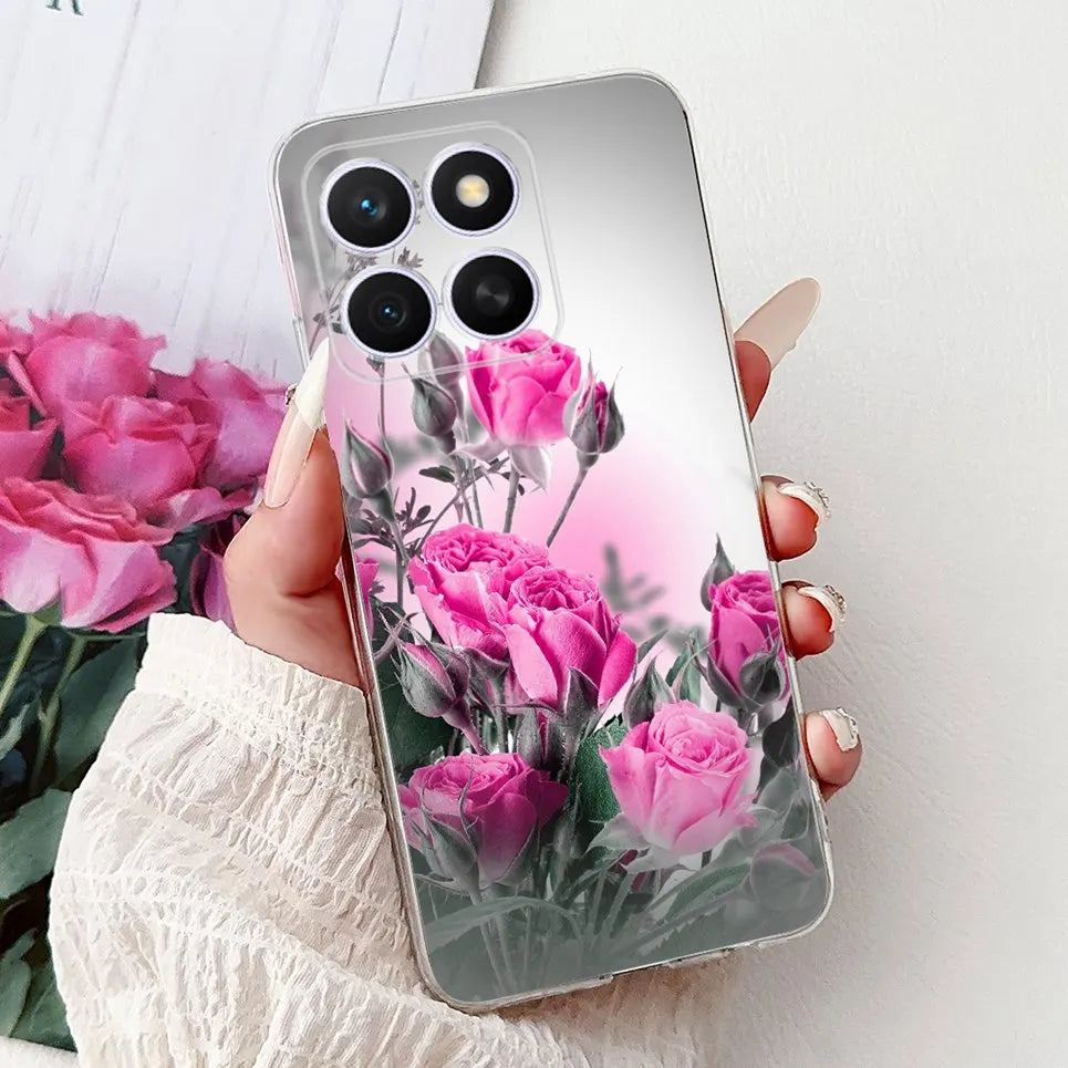 Glow For Cover Huawei Honor X8c 4G HonorX8c X8 C Phone Case Colorful Flower Butterfly Lxuru Women Fashion Soft Silicone Clear Etui