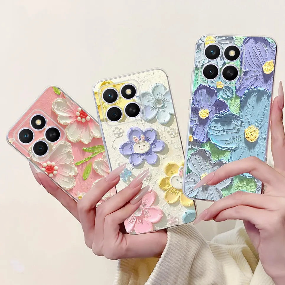 Glow For Cover Huawei Honor X8c 4G HonorX8c X8 C Phone Case Colorful Flower Butterfly Lxuru Women Fashion Soft Silicone Clear Etui