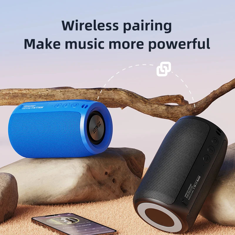 Glow ZEALOT-S32 Portable Wireless Speaker Subwoofer Stereo Waterproof Powerful Column Outdoor Speakers Boom Box TF Card & AUX Audio
