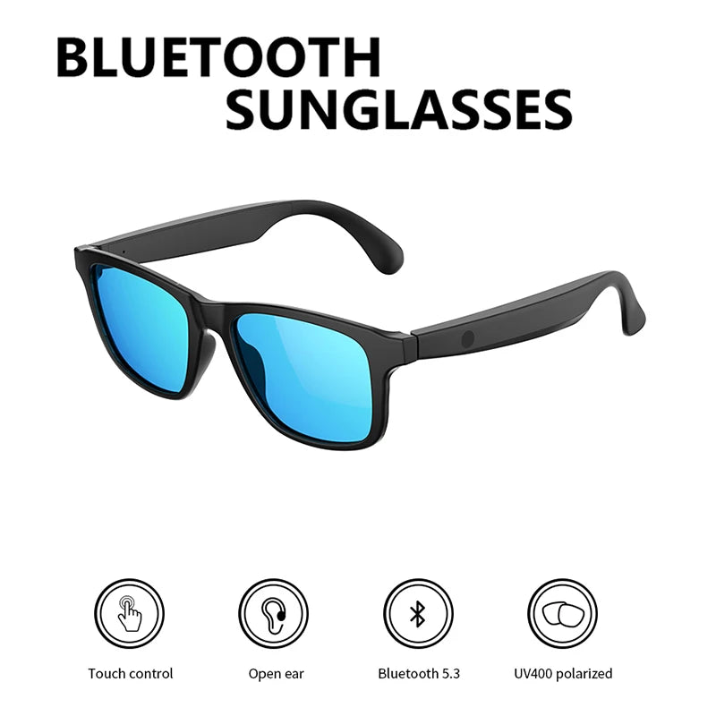 Glow Smart Glasses Bluetooth 5.3 Earphone Wireless Headset Sunglasses Headphone UV400 Touch Contrl Calling Music Anti-Blue Eyeglasses