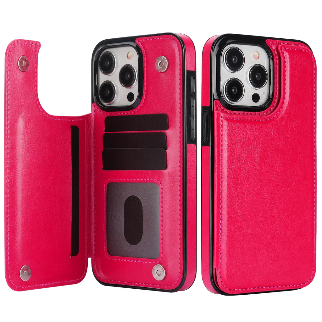 Glow Flip PU Leather Phone Case for IPhone 13 12 Mini 17 Air 16E 16 15 Plus 14 11 Pro Max Wallet with Card Holder Shockproof Cover