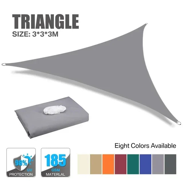Waterproof Oxford Gray Square Rectangle Shade Sail Garden Terrace Canopy Swimming Sun Shade Outdoor Camping Yard Sail Shelter