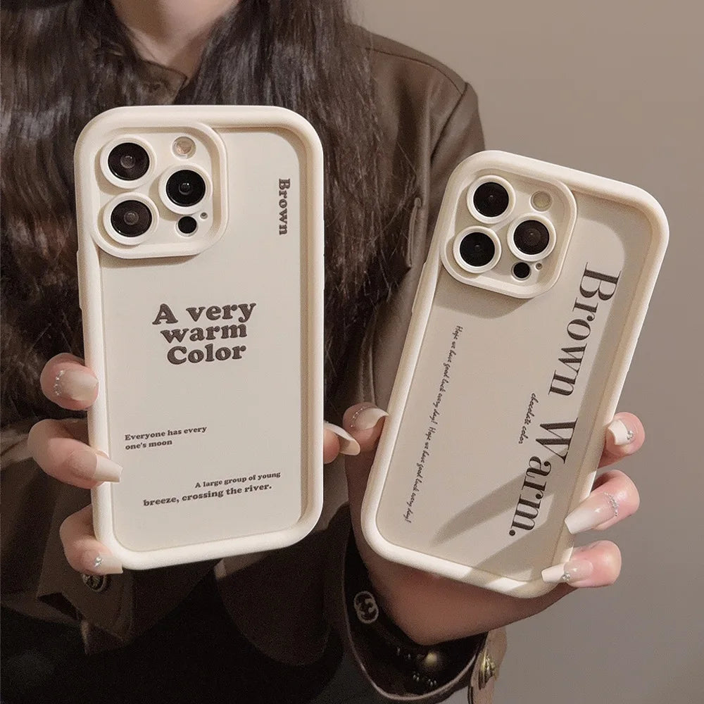 Glow Aesthetic Letter Pattern Phone Case For iPhone 16 15 14 13 12 11 Pro Max X XR XS Max 8 7 Plus SE 2020 Silicone Shockproof Cover