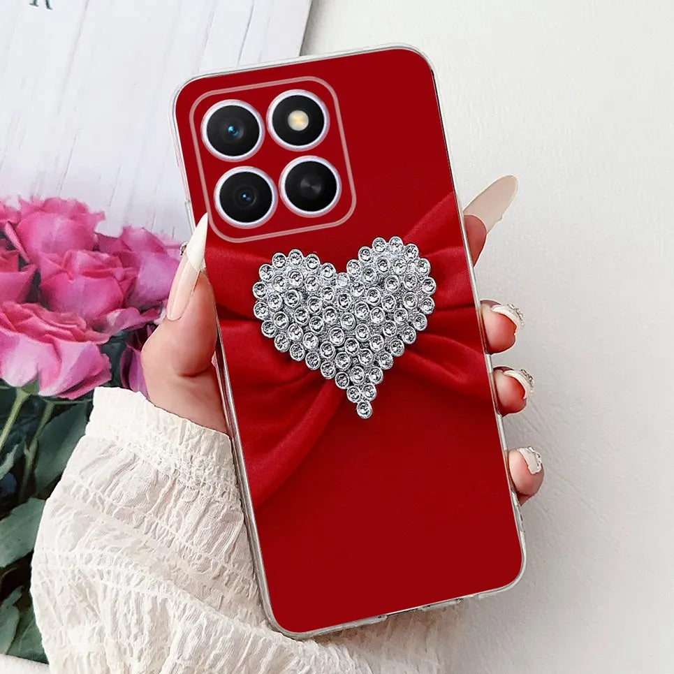 Glow For Cover Huawei Honor X8c 4G HonorX8c X8 C Phone Case Colorful Flower Butterfly Lxuru Women Fashion Soft Silicone Clear Etui