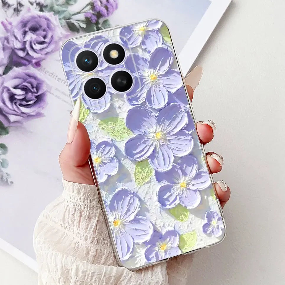 Glow For Cover Huawei Honor X8c 4G HonorX8c X8 C Phone Case Colorful Flower Butterfly Lxuru Women Fashion Soft Silicone Clear Etui