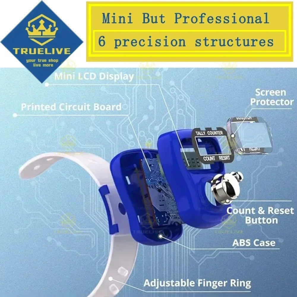 Glow Mini Electronic Finger Counter Hand Tally Clicker Counter Ring Digital Counters Knitting Row Counter