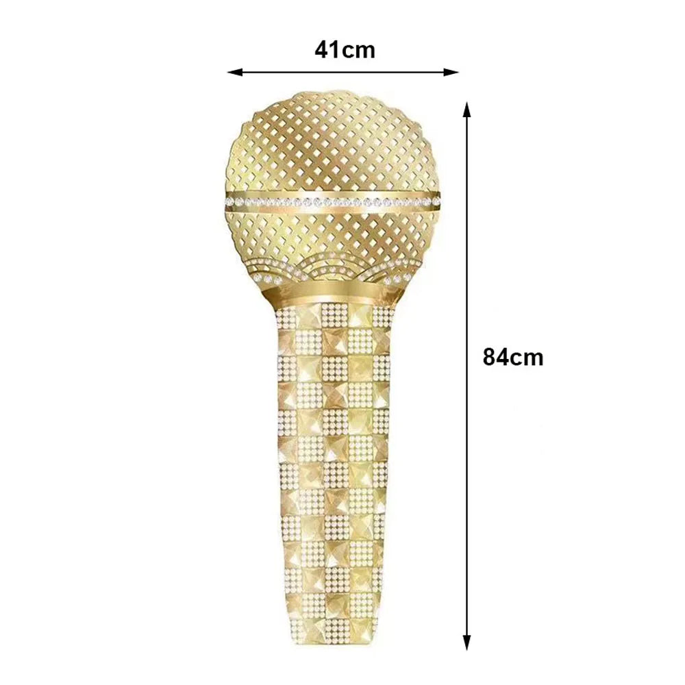 Glow PVC Guitar Microphone Balloon Rock Star Inflatable Musical Note Piano Balloons instrument Kids Adult Toys 80s 90s Party Supplies