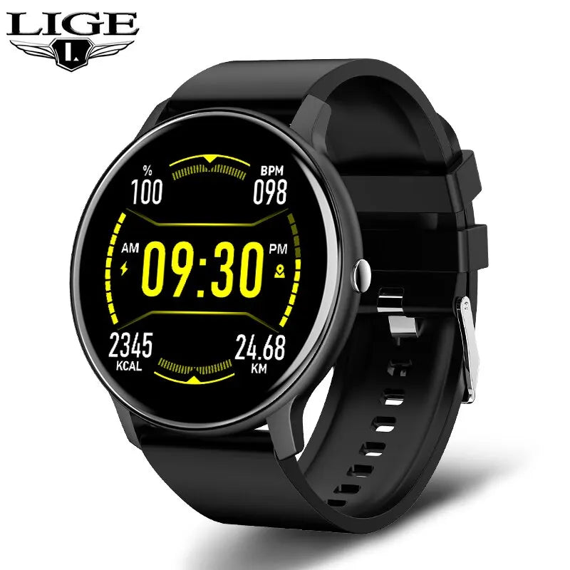 Glow LIGE Smart Watch Men Women Full Touch Screen Sport Fitness Watch Man IP67 Waterproof Bluetooth For Android IOS Smartwatch Men