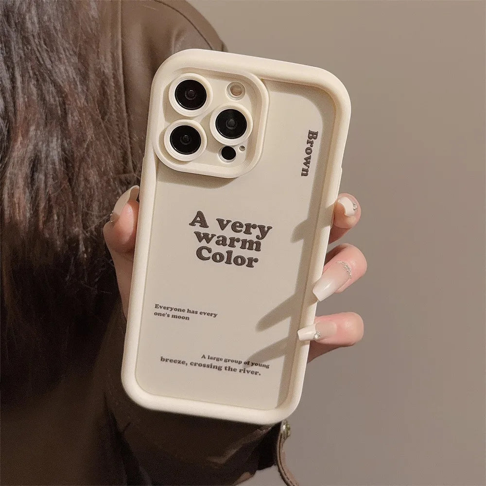 Glow Aesthetic Letter Pattern Phone Case For iPhone 16 15 14 13 12 11 Pro Max X XR XS Max 8 7 Plus SE 2020 Silicone Shockproof Cover