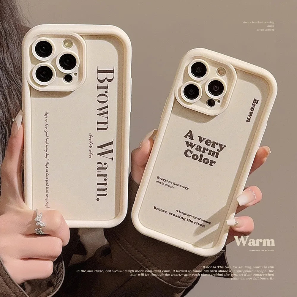 Glow Aesthetic Letter Pattern Phone Case For iPhone 16 15 14 13 12 11 Pro Max X XR XS Max 8 7 Plus SE 2020 Silicone Shockproof Cover