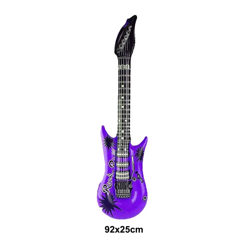 Glow PVC Guitar Microphone Balloon Rock Star Inflatable Musical Note Piano Balloons instrument Kids Adult Toys 80s 90s Party Supplies