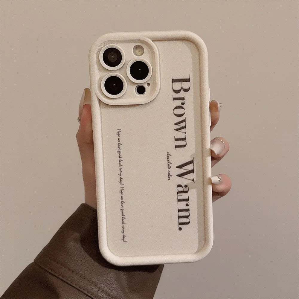 Glow Aesthetic Letter Pattern Phone Case For iPhone 16 15 14 13 12 11 Pro Max X XR XS Max 8 7 Plus SE 2020 Silicone Shockproof Cover
