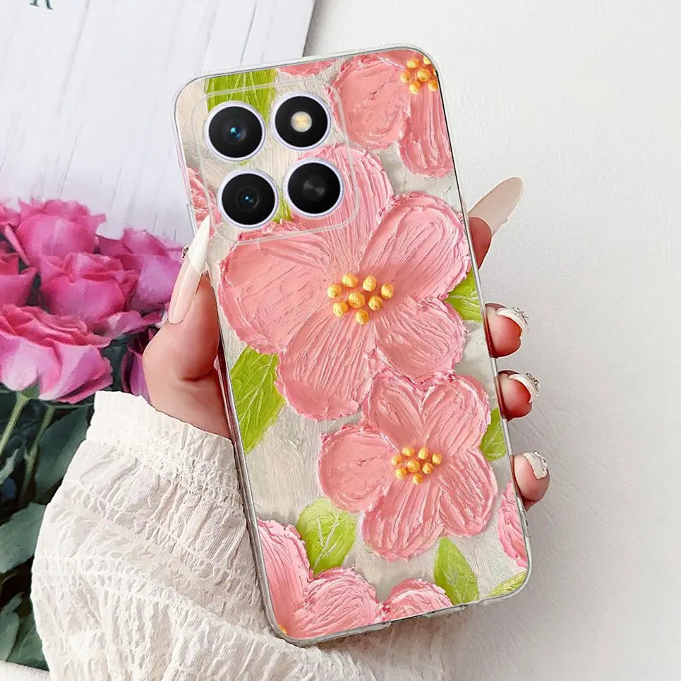 Glow For Cover Huawei Honor X8c 4G HonorX8c X8 C Phone Case Colorful Flower Butterfly Lxuru Women Fashion Soft Silicone Clear Etui
