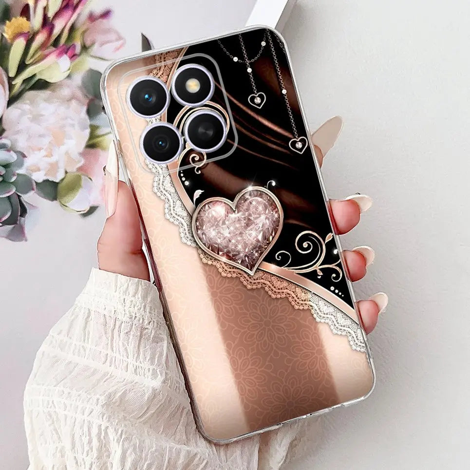 Glow For Cover Huawei Honor X8c 4G HonorX8c X8 C Phone Case Colorful Flower Butterfly Lxuru Women Fashion Soft Silicone Clear Etui
