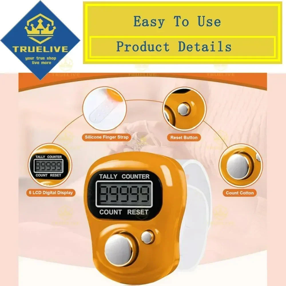 Glow Mini Electronic Finger Counter Hand Tally Clicker Counter Ring Digital Counters Knitting Row Counter