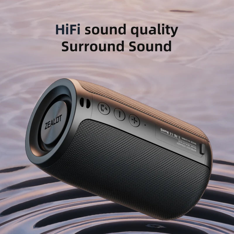 Glow ZEALOT-S32 Portable Wireless Speaker Subwoofer Stereo Waterproof Powerful Column Outdoor Speakers Boom Box TF Card & AUX Audio