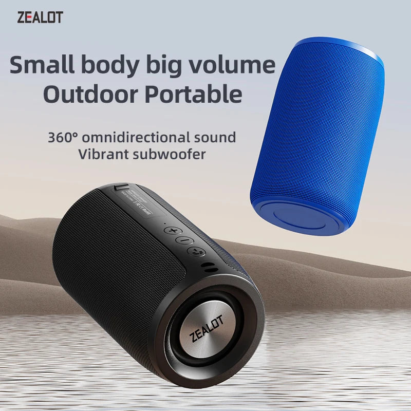 Glow ZEALOT-S32 Portable Wireless Speaker Subwoofer Stereo Waterproof Powerful Column Outdoor Speakers Boom Box TF Card & AUX Audio