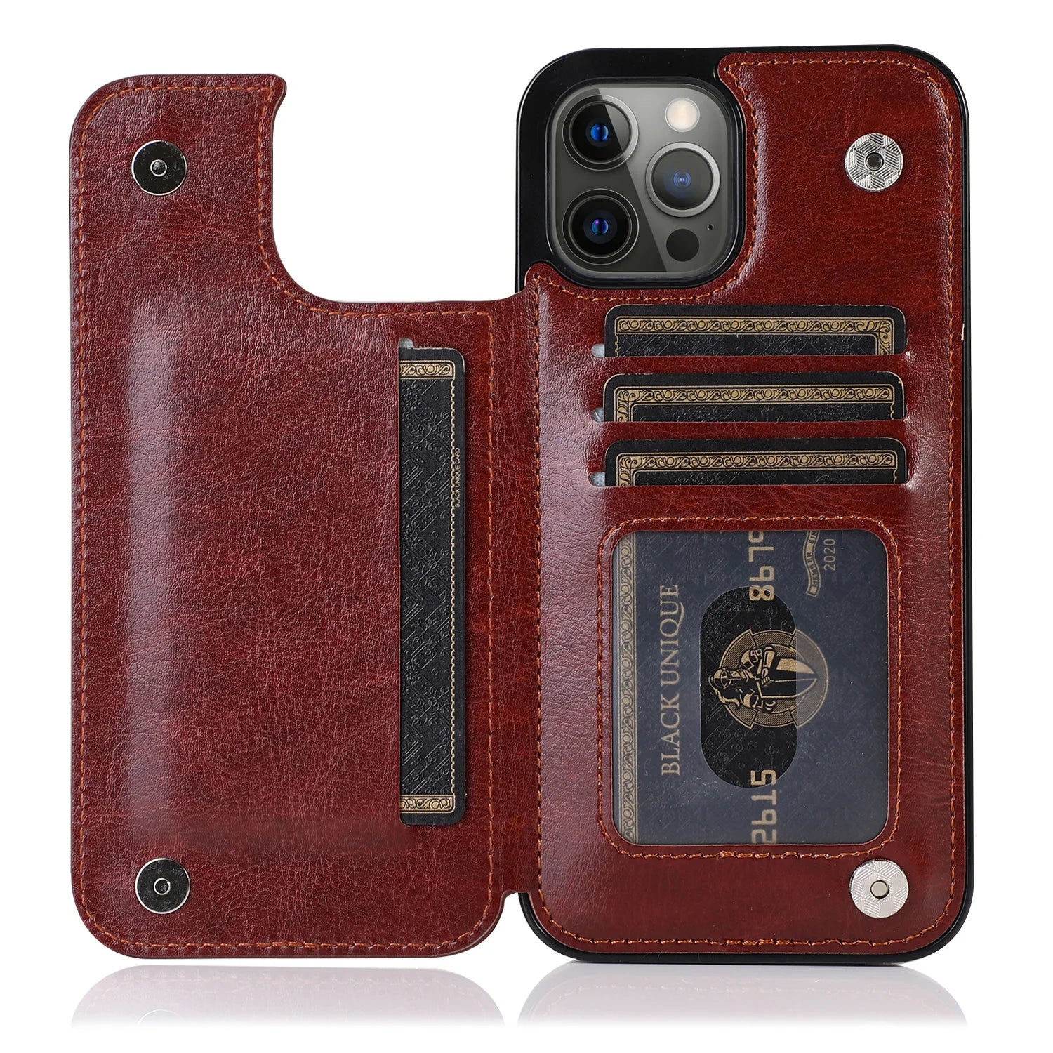 Glow Flip PU Leather Phone Case for IPhone 13 12 Mini 17 Air 16E 16 15 Plus 14 11 Pro Max Wallet with Card Holder Shockproof Cover