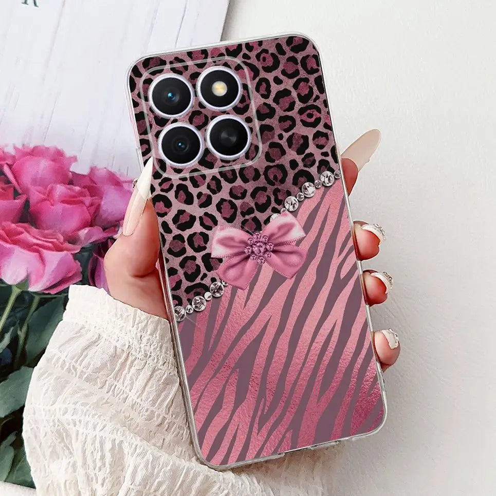 Glow For Cover Huawei Honor X8c 4G HonorX8c X8 C Phone Case Colorful Flower Butterfly Lxuru Women Fashion Soft Silicone Clear Etui