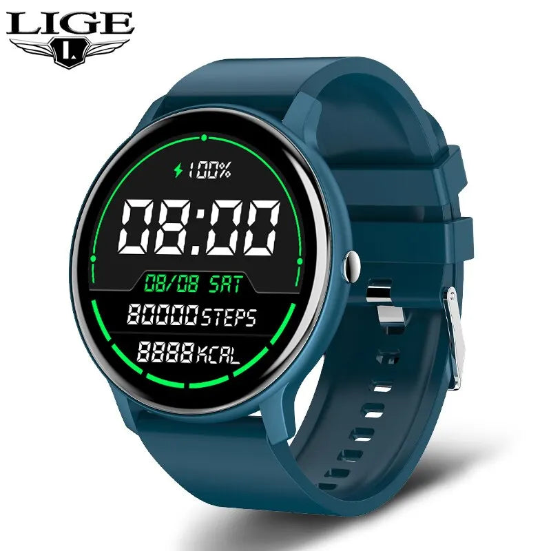 Glow LIGE Smart Watch Men Women Full Touch Screen Sport Fitness Watch Man IP67 Waterproof Bluetooth For Android IOS Smartwatch Men