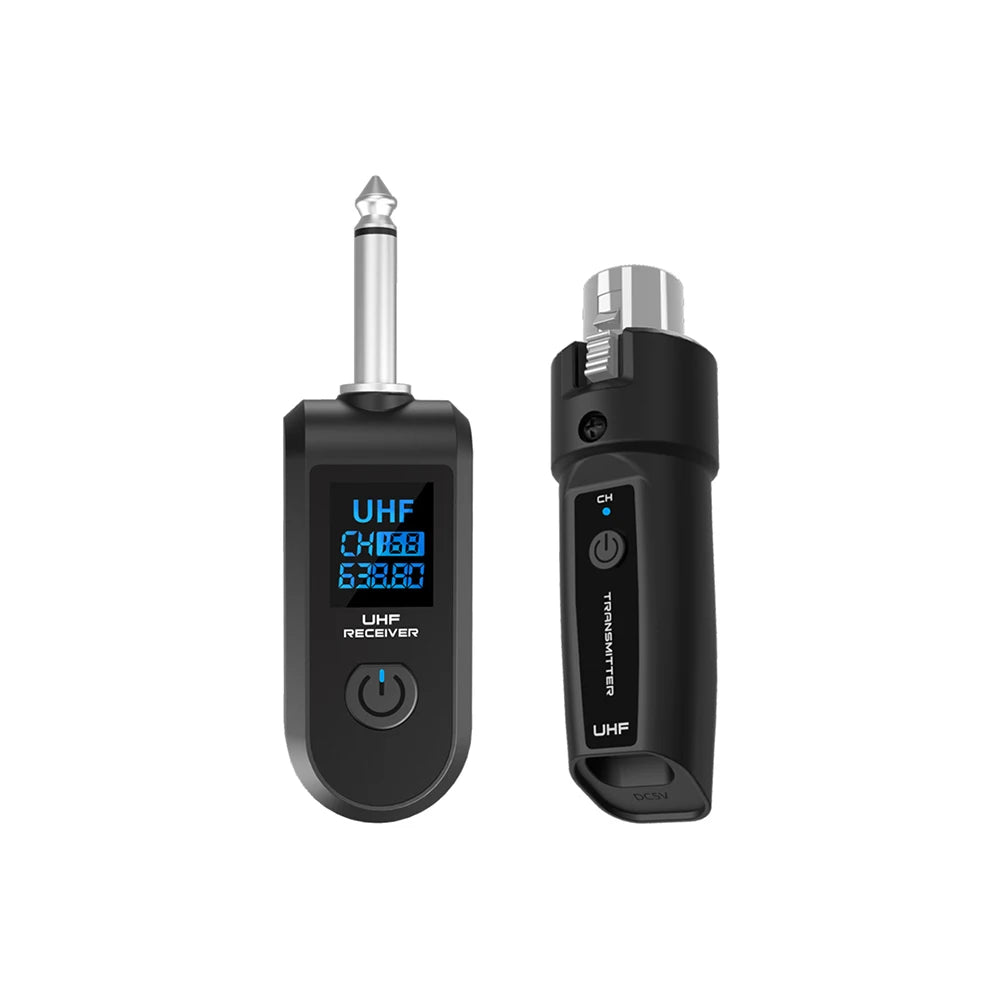 Glow 2.4GHz XLR Adapter System Wireless Microphone Transmitter Receiver System for Dynamic Microphone Guitar Audio Mixer PA System